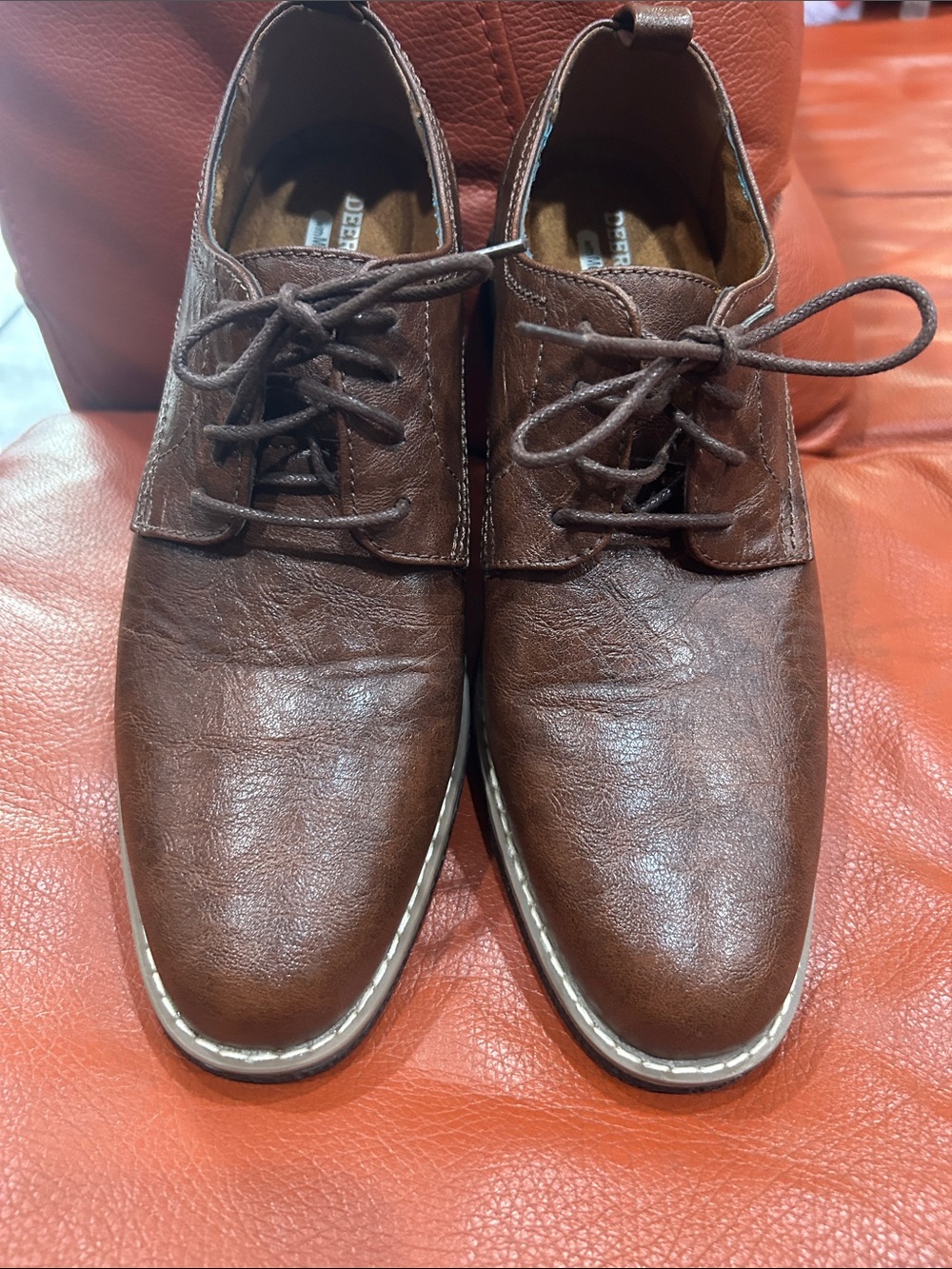 Deer Stags Men's Brown Simulated Leather Derby Lace-Up Shoes